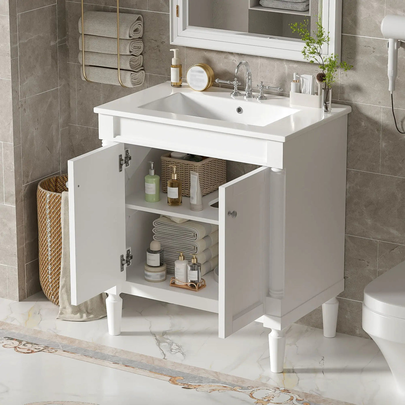 Bathroom Vanity Cabinet With Sink, Soft Close Doors, Storage Cabinet by Unique Piece Furniture