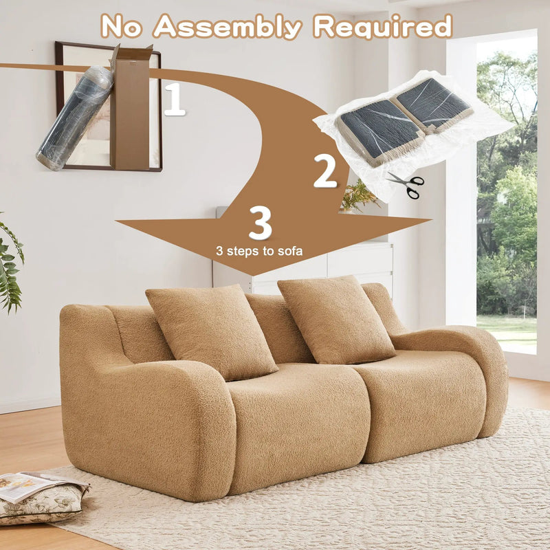 Soft Teddy Fabric Boneless Sofa by HouseOfZazla