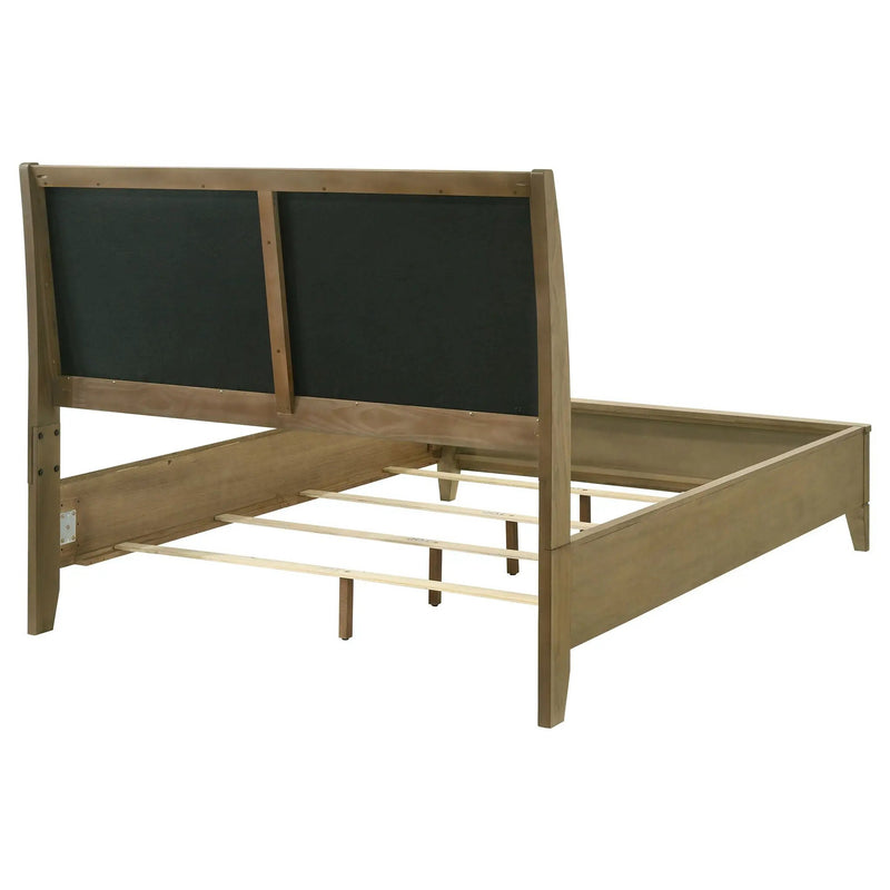 Granada Upholstered Queen Panel Bed Natural Pine by Unique Piece Furniture