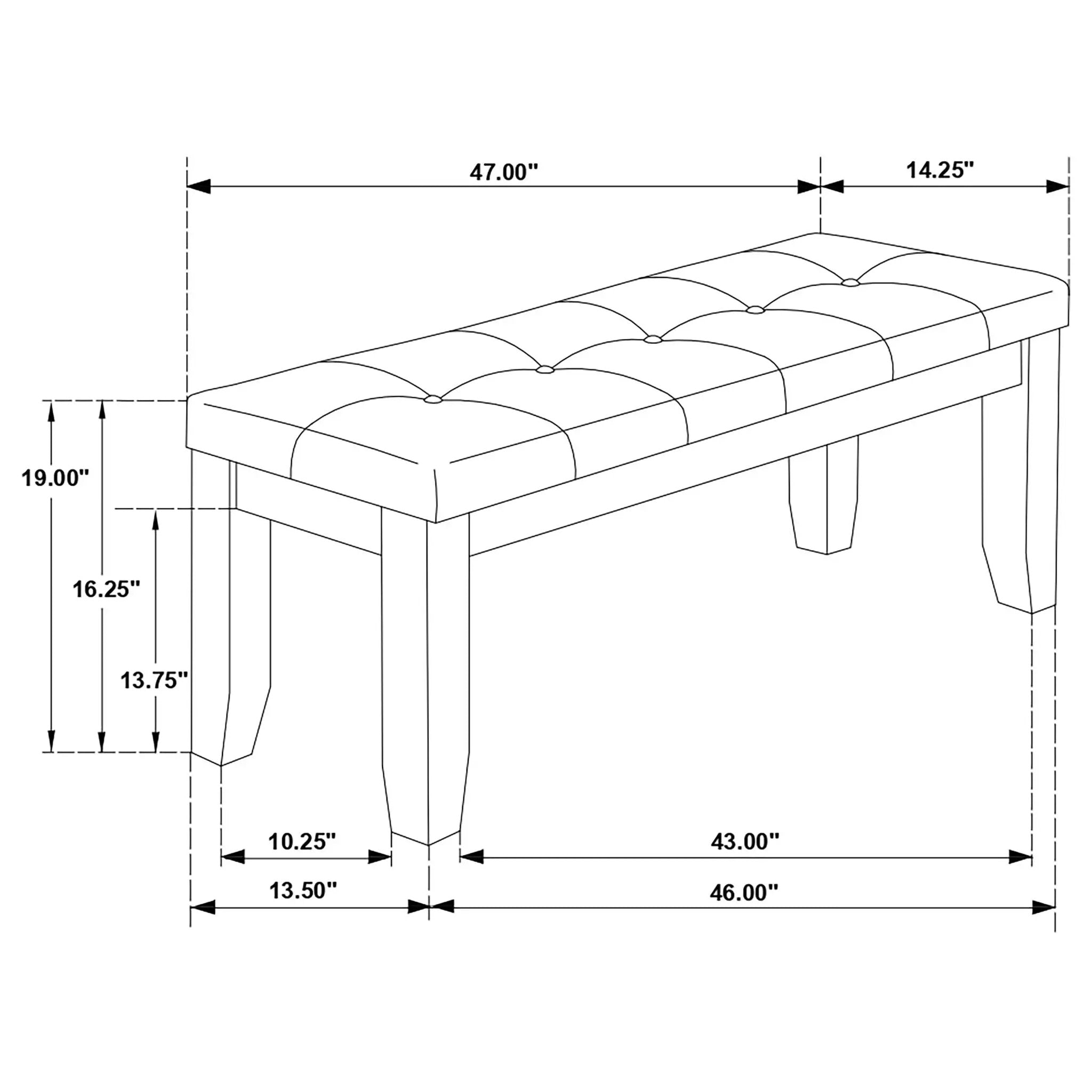 Erskin - Upholstered Dining Bench With Button Tufted Cushion - Dark Gray by HouseOfZazla