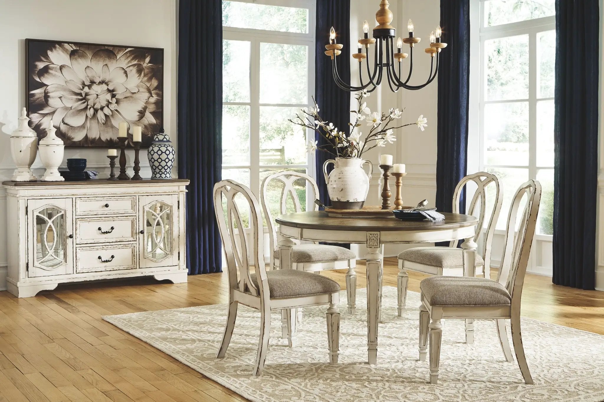 Realyn - Dining UPH Side Chair (Set of 2) - Ribbonback - Chipped White by Unique Piece Furniture
