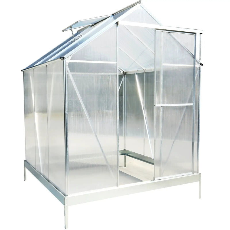 Polycarbonate house, Heavy Duty Outdoor Aluminum Walk-In House Kit With Rain Gutter, Vent And Door For Backyard Garden by HouseOfZazla