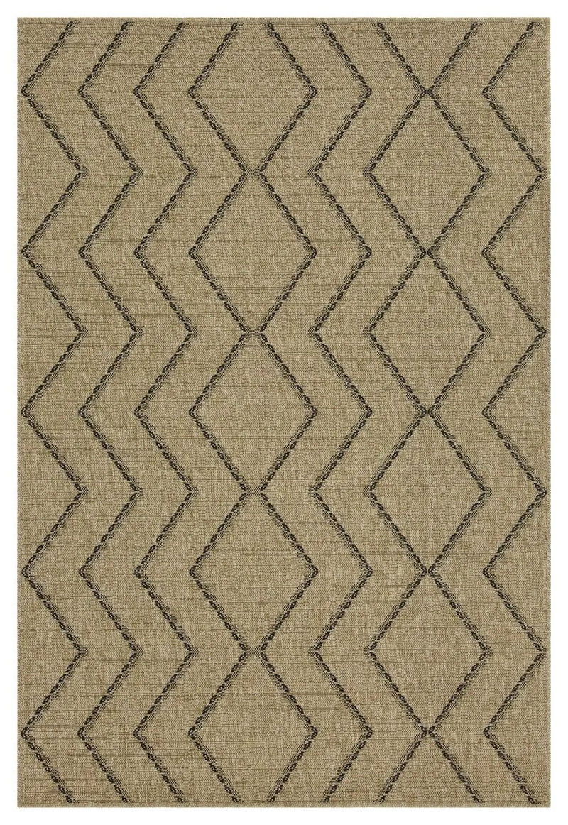Earth - 5'3" X 7'3" Indoor, Outdoor Area Rug - Black, Natural by HouseOfZazla