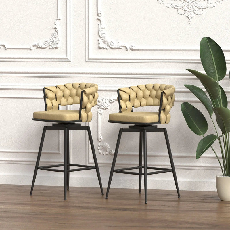 Bar Stool 360 Swivel With Back Footrest by HouseOfZazla