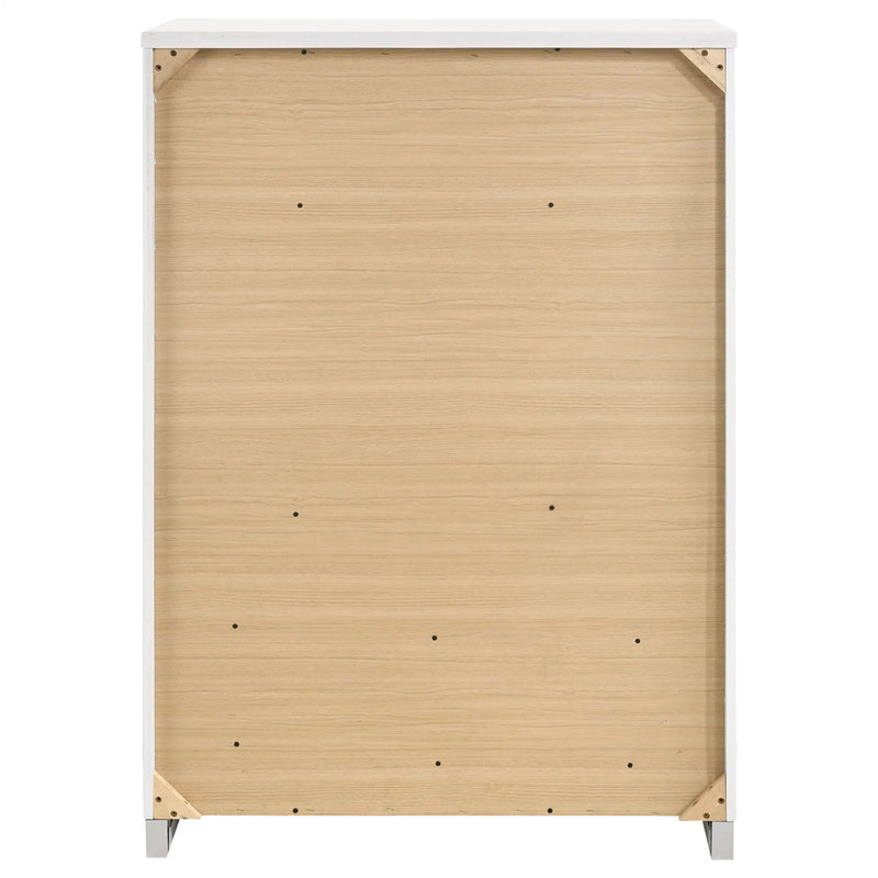 Felicity 5-drawer Bedroom Chest White High Gloss by Unique Piece Furniture