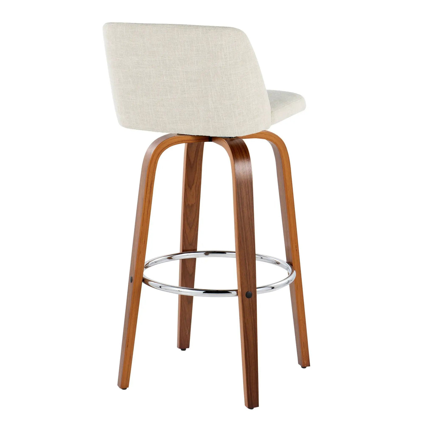 Toriano - Contemporary, Fixed Height Barstool Swivel & Round Footrest (Set of 2) by HouseOfZazla
