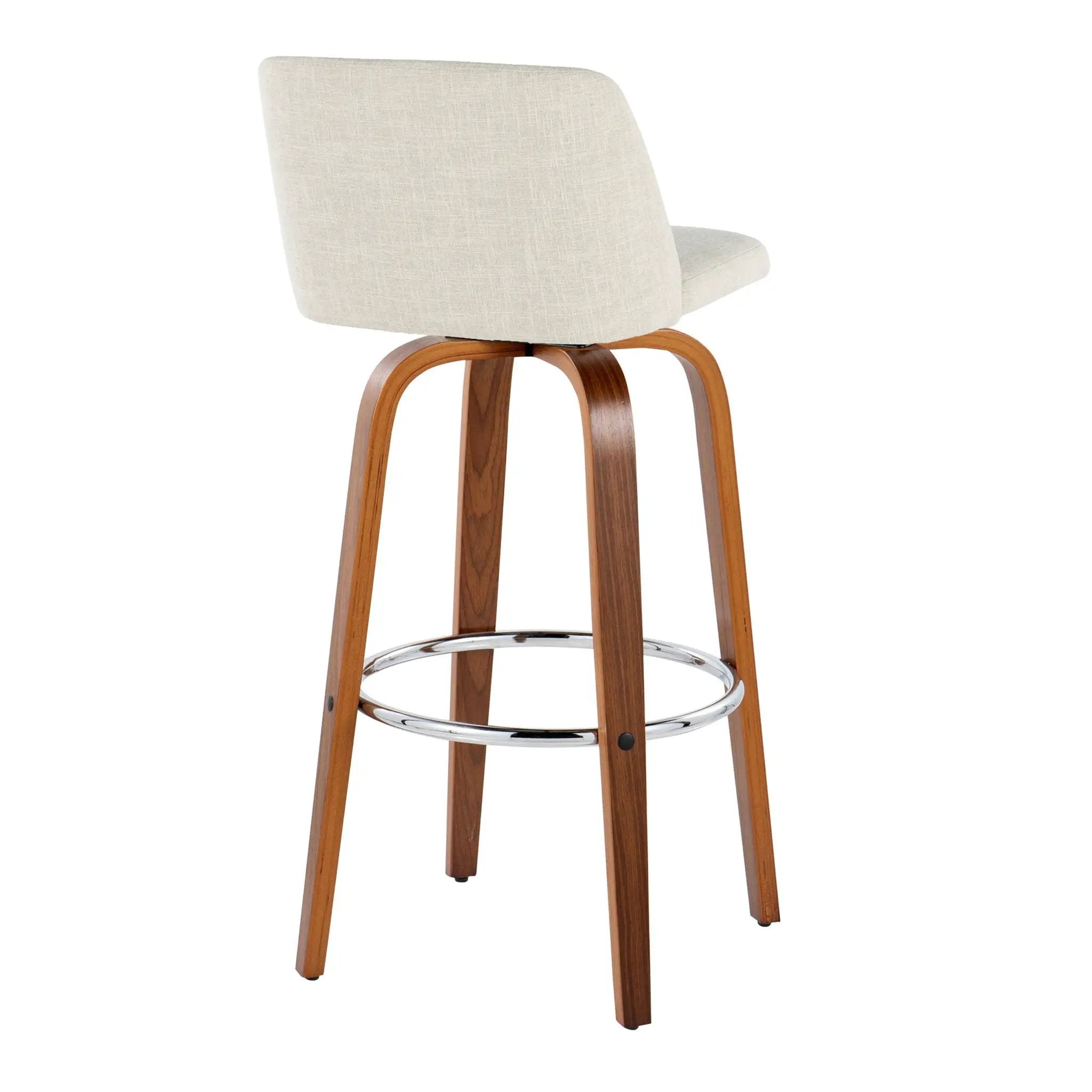 Toriano - Contemporary, Fixed Height Barstool Swivel & Round Footrest (Set of 2) by HouseOfZazla