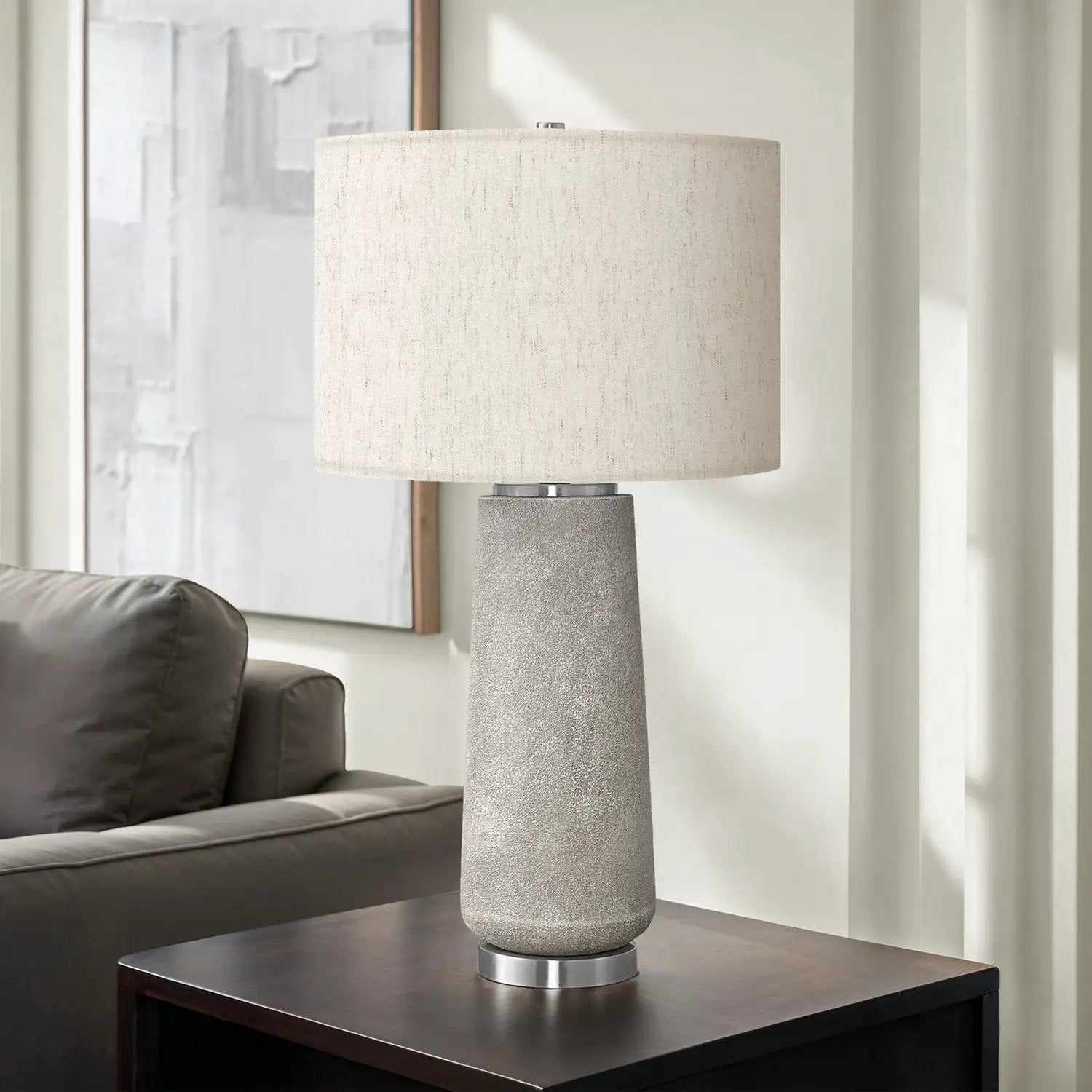 Lighting, Table Lamp, Resin, Modern - Gray by Unique Piece Furniture