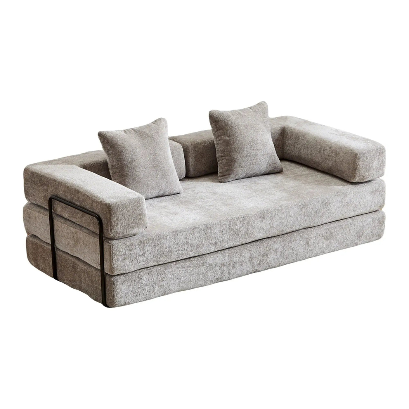 Convertible Floor Sofa Bed With Pillow Back Support Armrest by Unique Piece Furniture