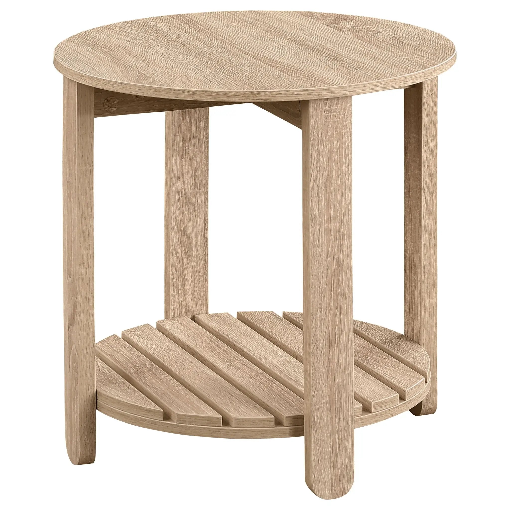Fowler 1-shelf Round Engineered Wood Side End Table Natural by Unique Piece Furniture