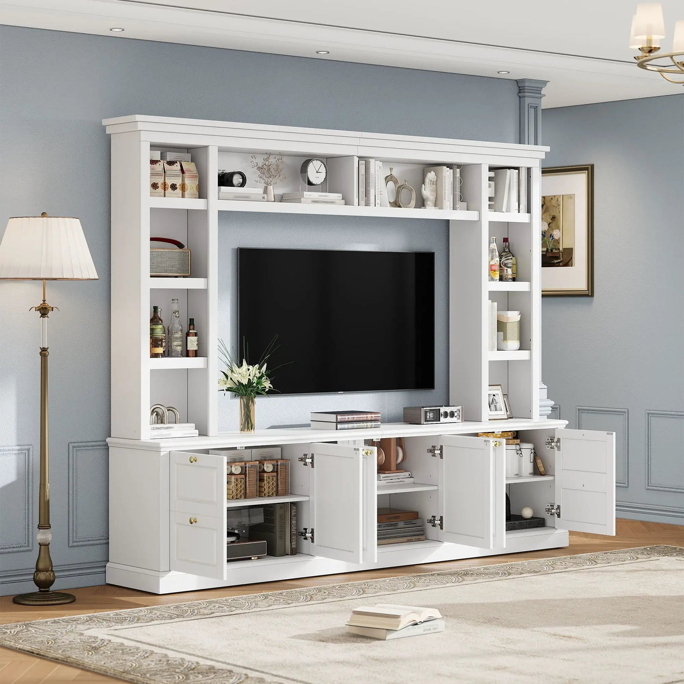 All-In-One TV Stand With Bookcase For TVs Up To 70" by HouseOfZazla