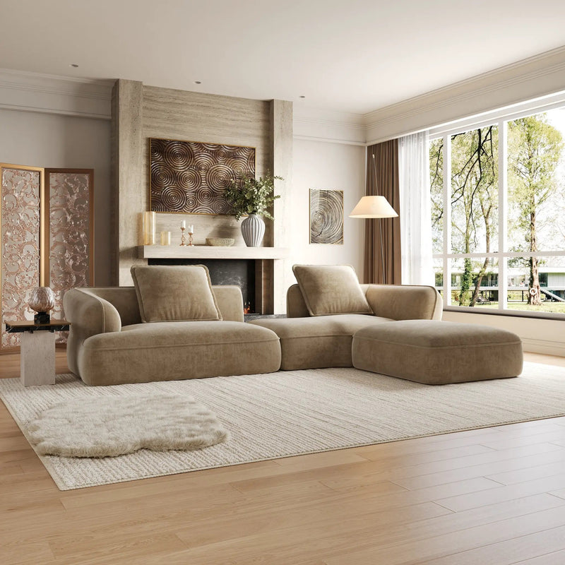 122" Modern L-Shaped Sectional Sofa with Chaise Lounge by HouseOfZazla