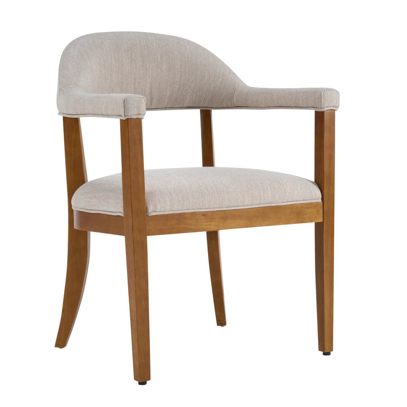 Wood Frame Upholstered Dining Chairs with Armrests (Set of 2) by HouseOfZazla