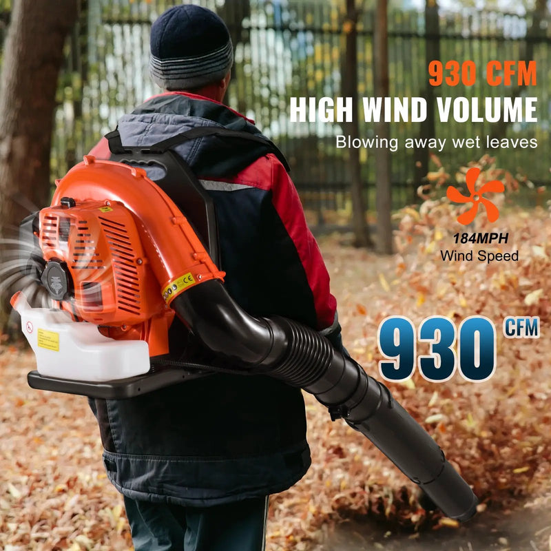 Backpack Leaf Blower 79CC 2-Cycle Gas Leaf Blower 930CFM Air Volume 184MPH by HouseOfZazla