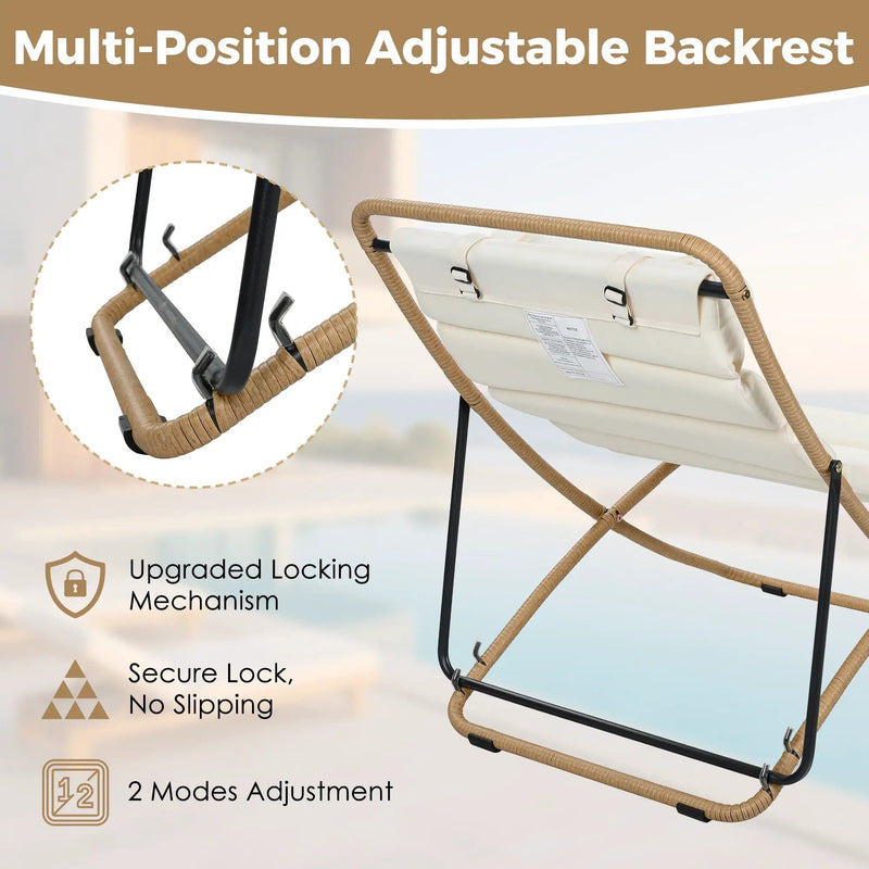 Outdoor Folding Chair With Adjustable Backrest (Set of 2) by HouseOfZazla