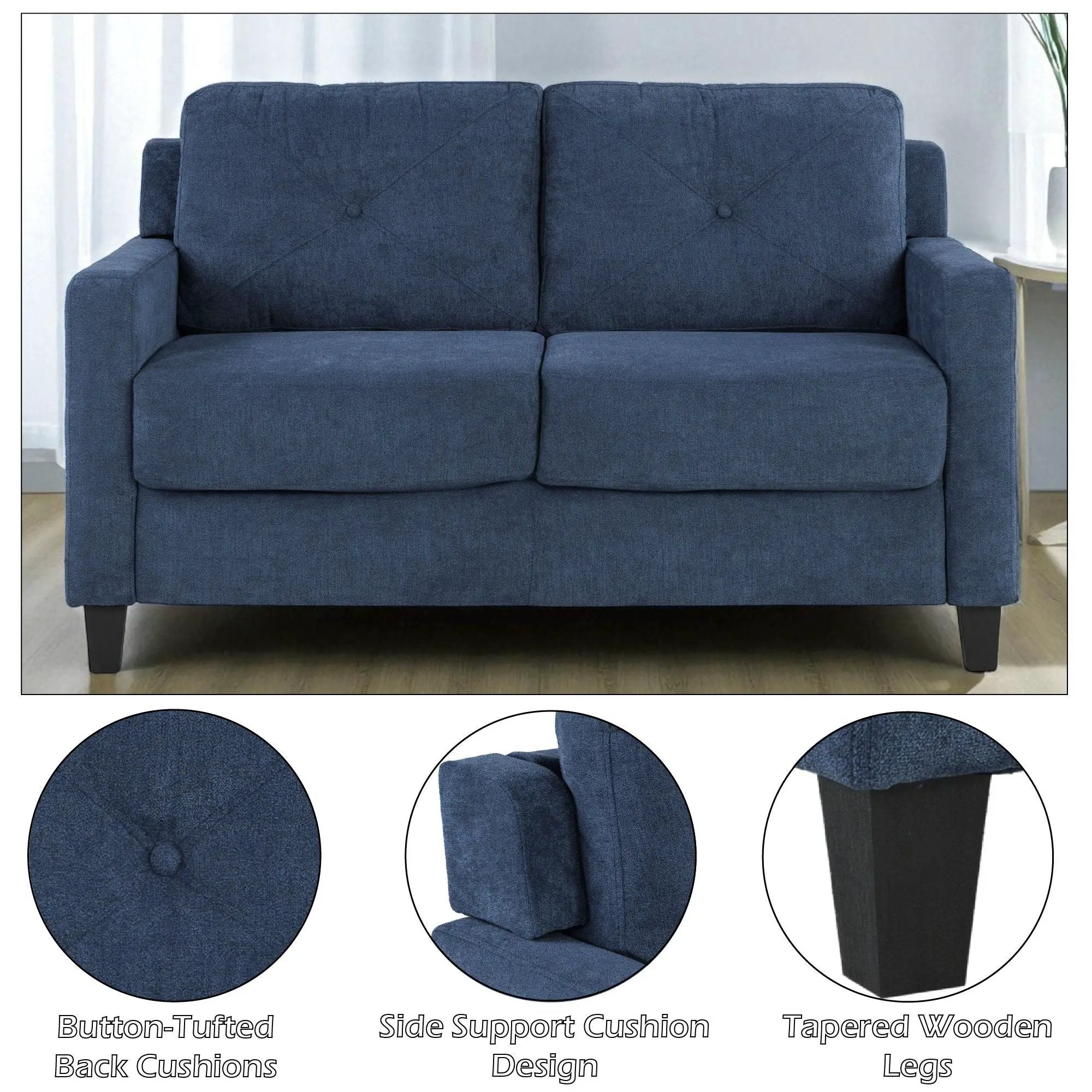 2 Seater Loveseat - Navy by HouseOfZazla