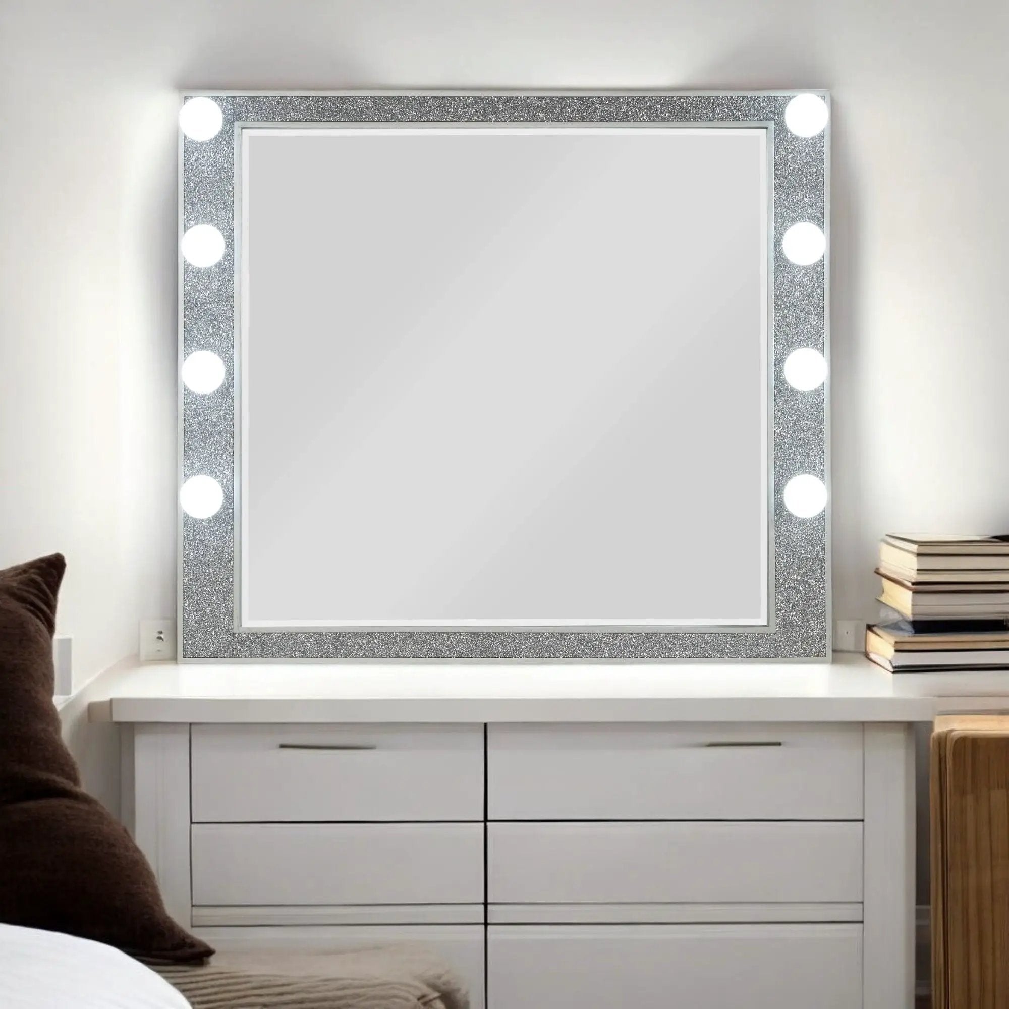 Sliverfluff - Mirror With Light - Mirrored / Champagne by Unique Piece Furniture