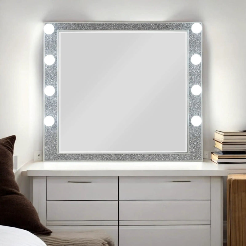 Sliverfluff - Mirror With Light - Mirrored / Champagne by Unique Piece Furniture