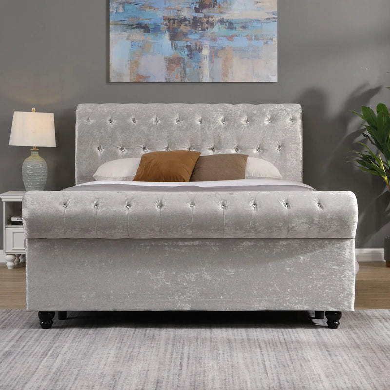 Hartfried - Queen Size Upholstered Storage Bed - Beige by Unique Piece Furniture