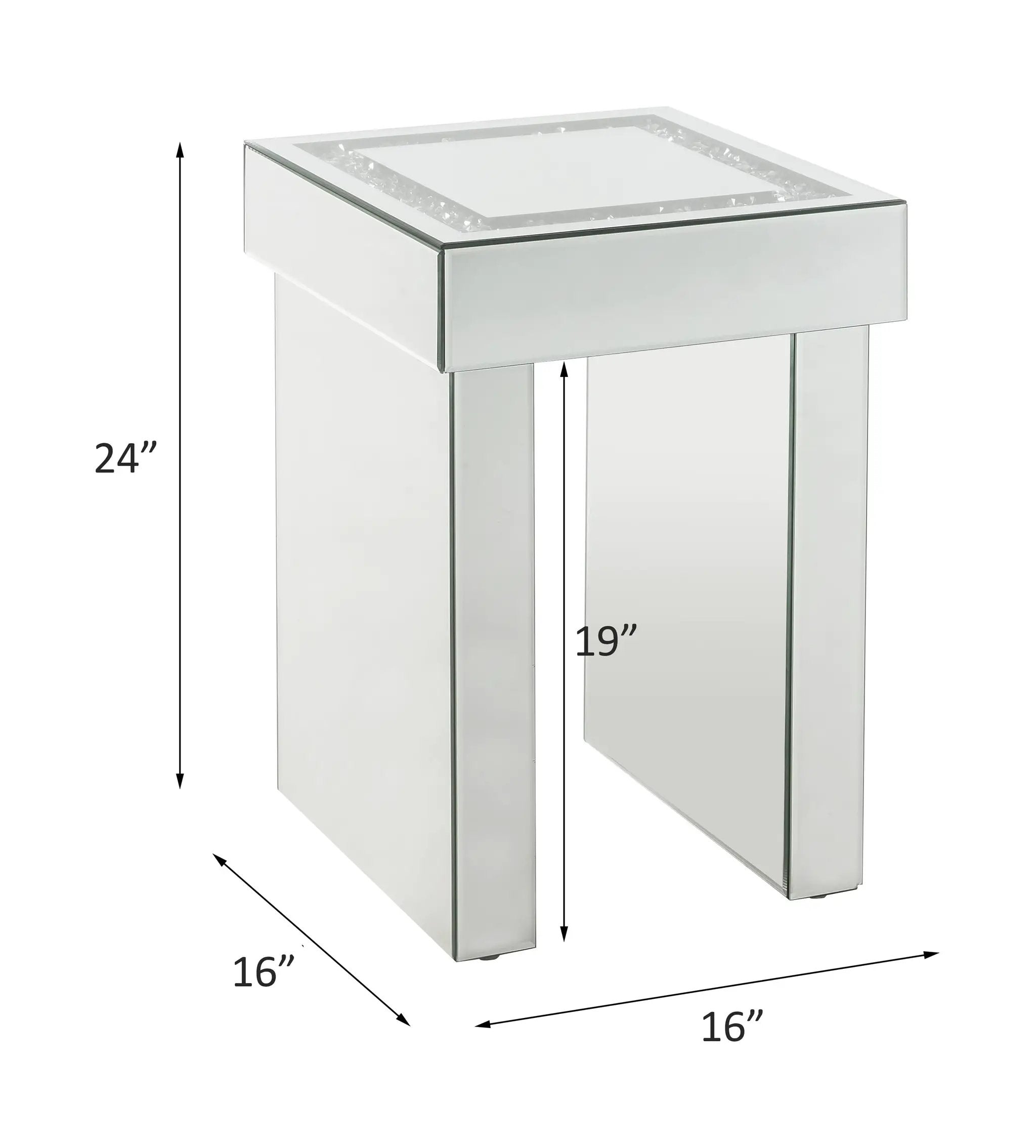 Noralie Mirrored & Faux Diamonds End Table by HouseOfZazla