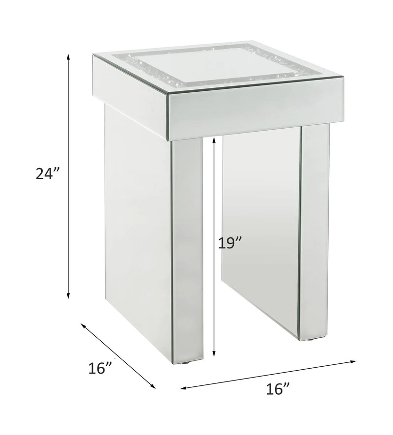 Noralie Mirrored & Faux Diamonds End Table by HouseOfZazla