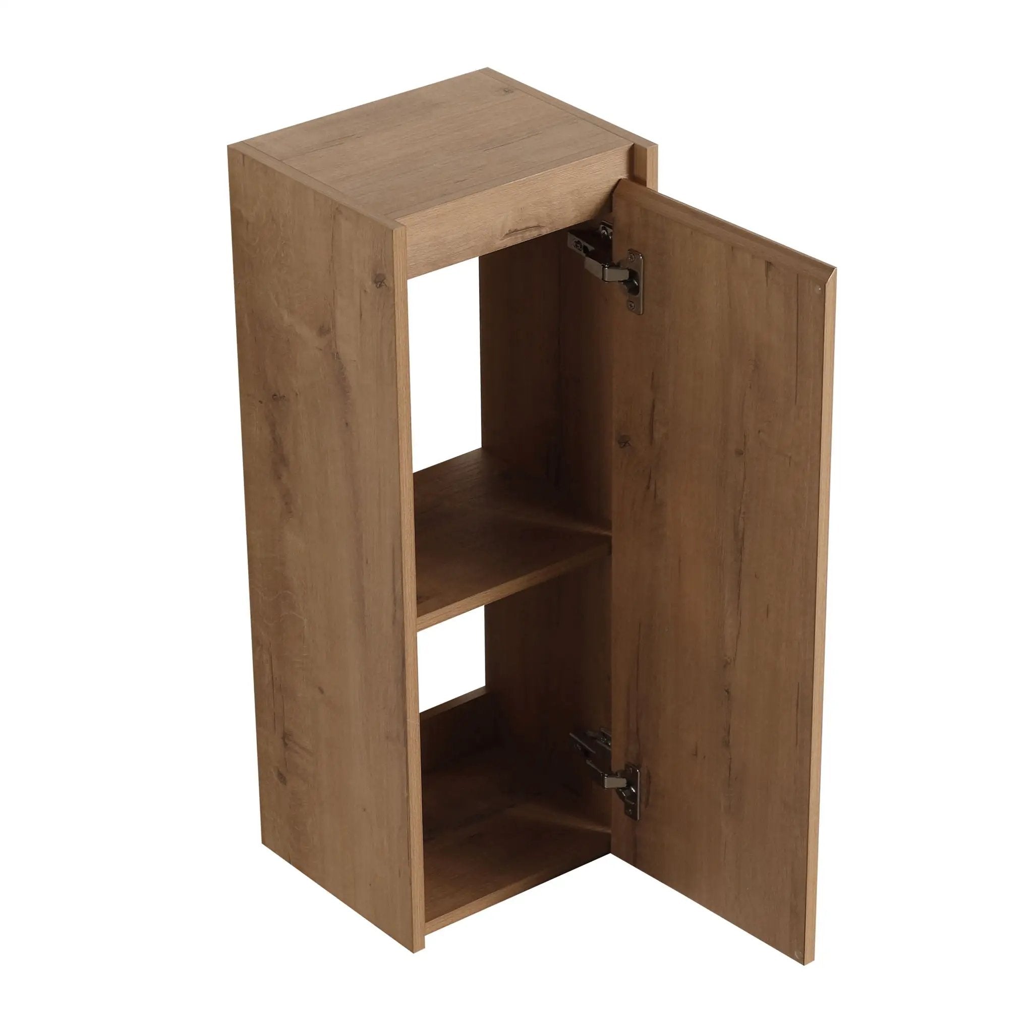 Modern Wall Mounted Bathroom Vanity With Resin Sink And Side Cabinet, Soft Close Drawer, Imitative - Imitative Oak by HouseOfZazla