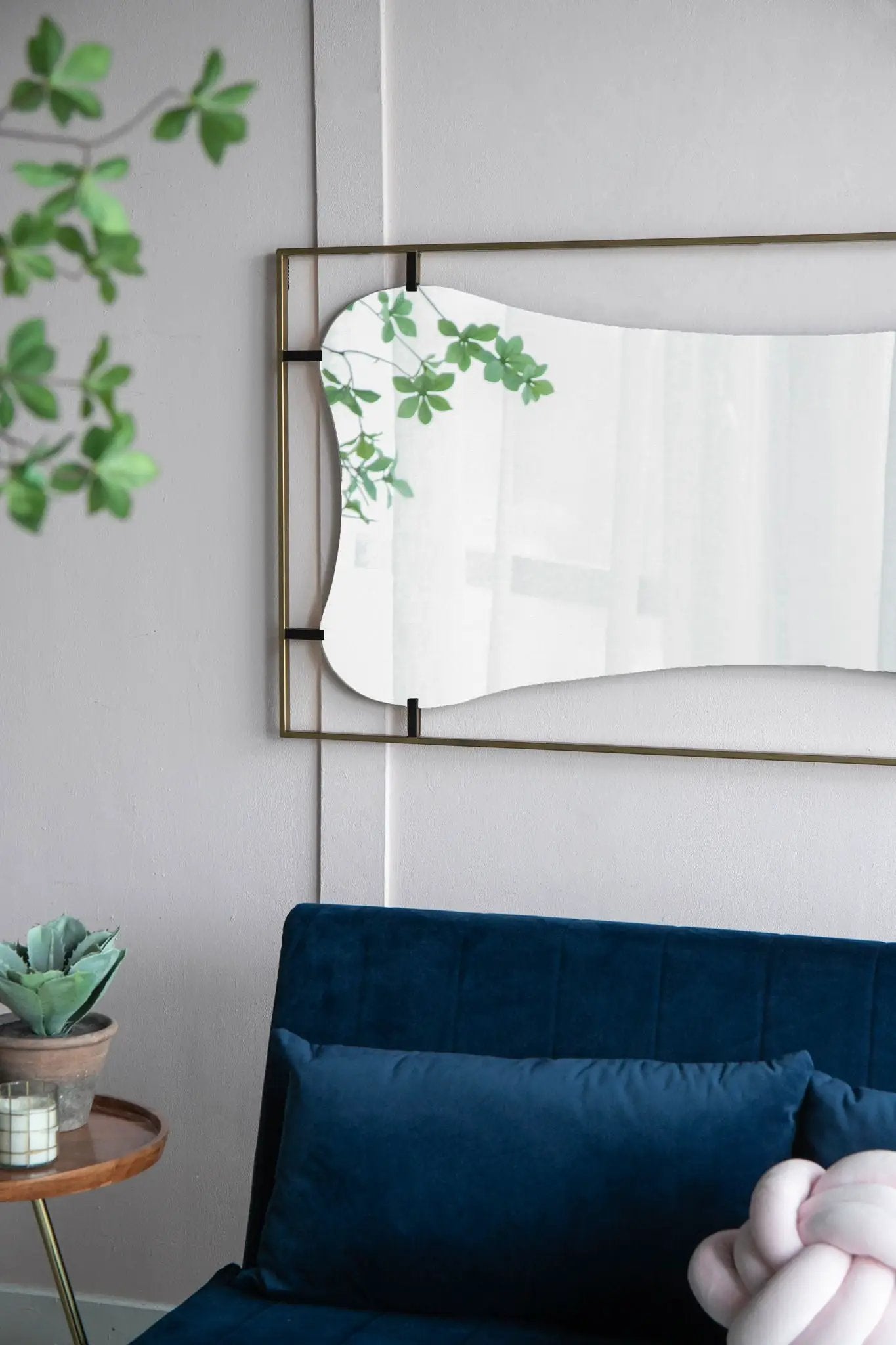 Poppy Mirror With Metal Frame Contemporary Design For Bathroom, Entryway Wall Decor by Unique Piece Furniture