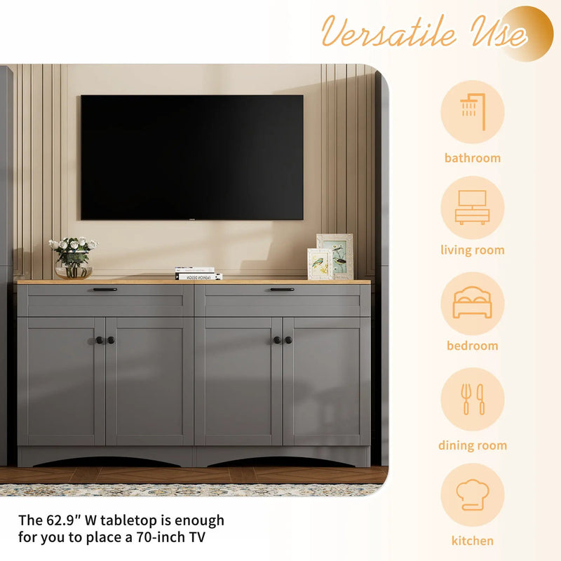 On-Trend Farmhouse TV Stand with 2 Drawers for TVs Up to 70" by HouseOfZazla