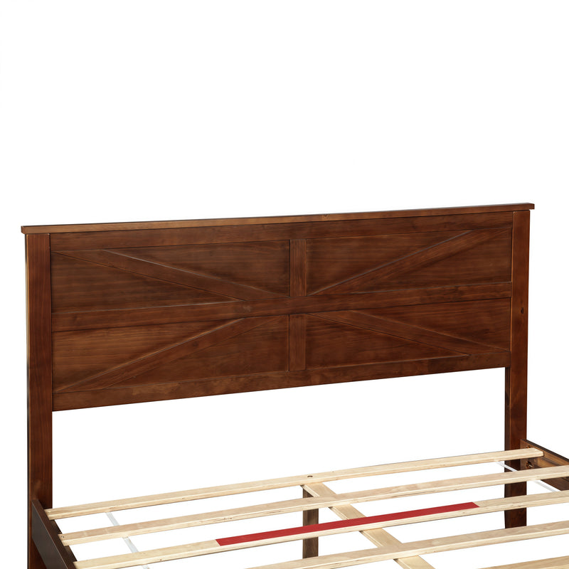 Farmhouse Style Queen Size Bed with Barn Door Headboard and Footboard by HouseOfZazla