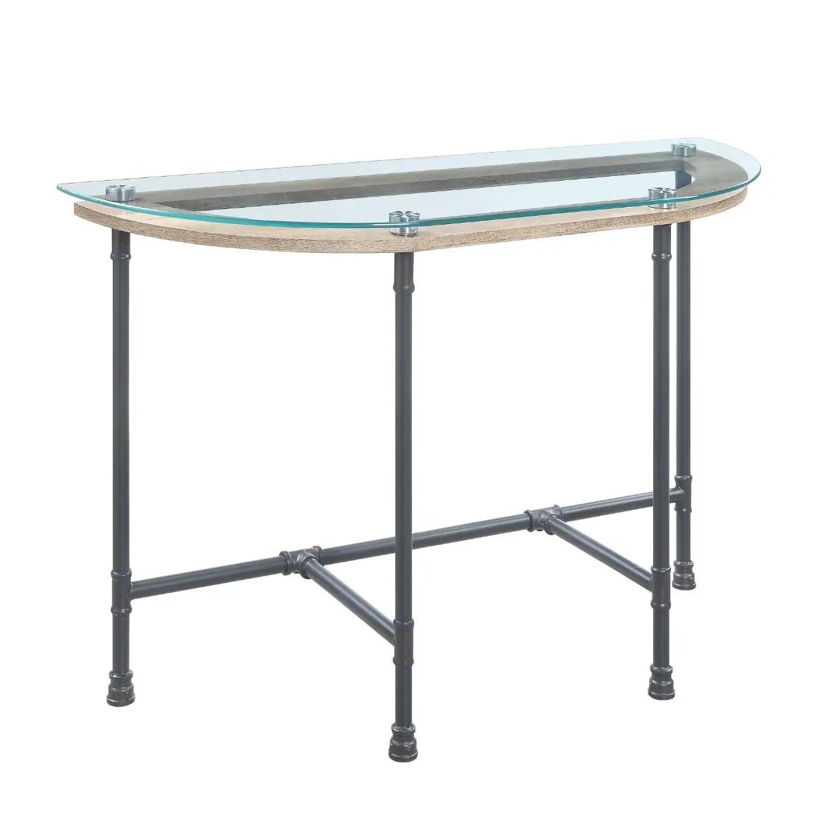 Brantley - Sofa Table - Clear Glass & Sandy Gray by Unique Piece Furniture