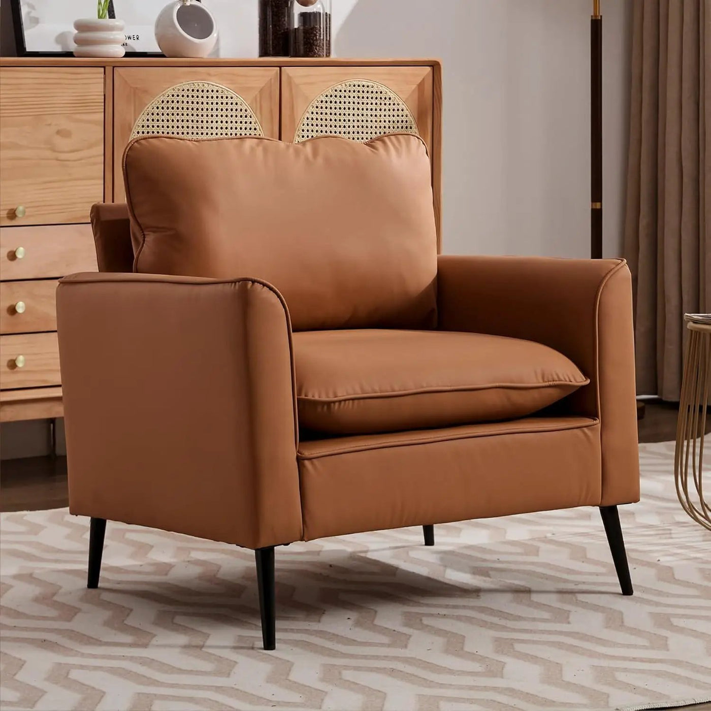Nordic Retro Light Luxury Upholstered Sofa Chair by HouseOfZazla