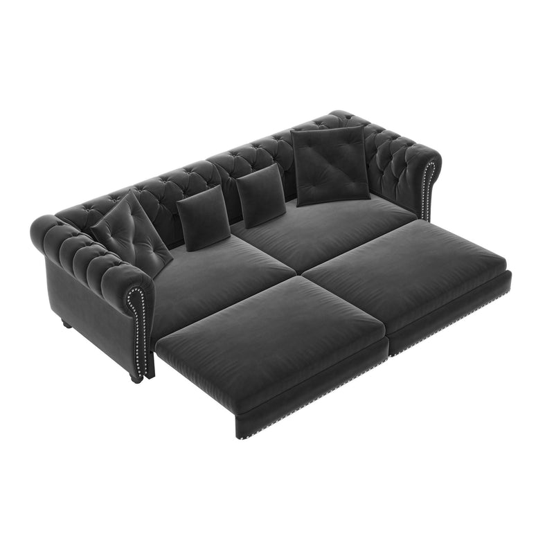 3 In 1 Convertible Sleeper Sofa Bed With Movable Ottoman by HouseOfZazla