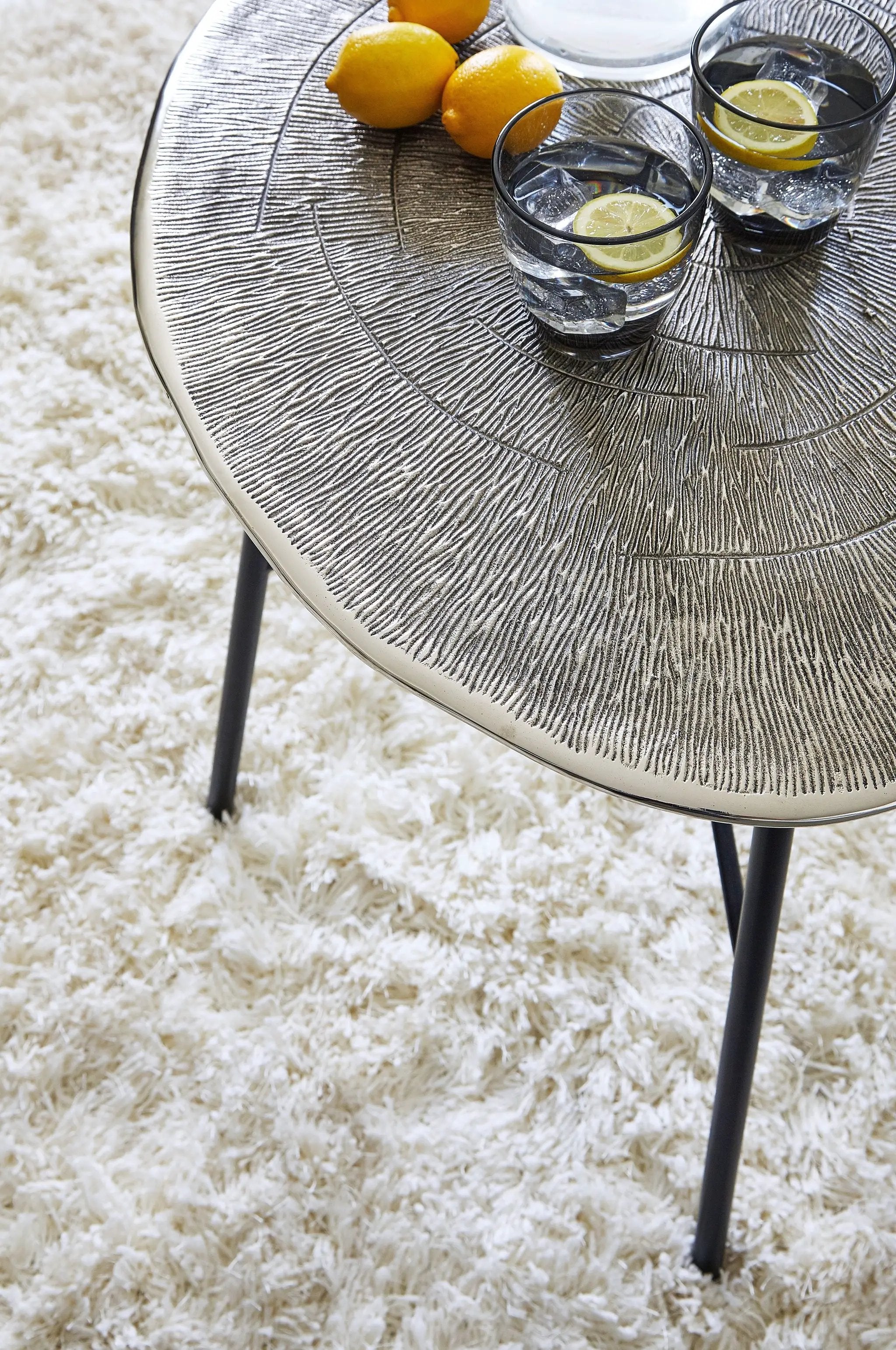 Laverford - Round End Table - Chrome / Black by Unique Piece Furniture