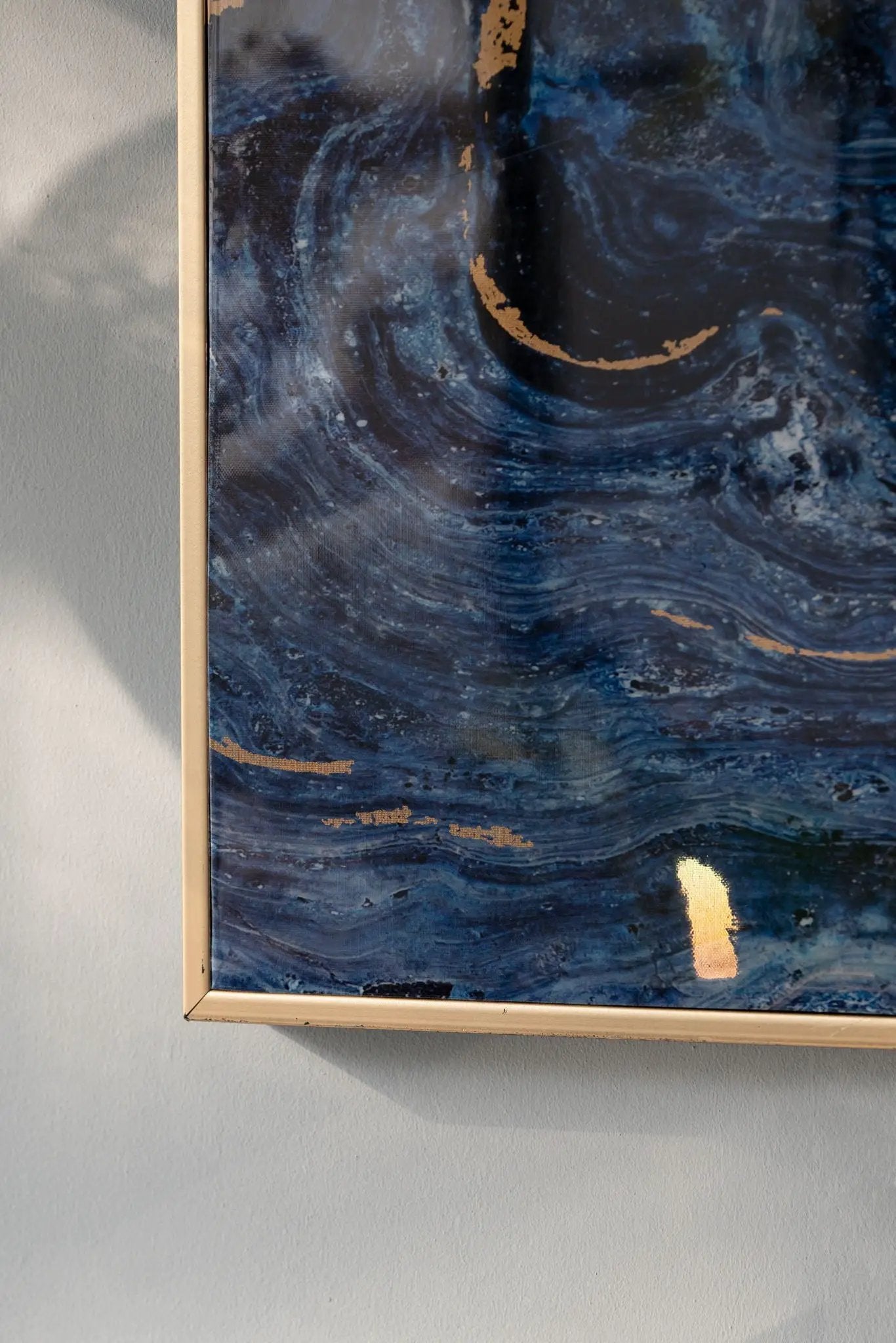 Framed Art Panels, Unique Marbled Design (Set of 2) - Blue by HouseOfZazla