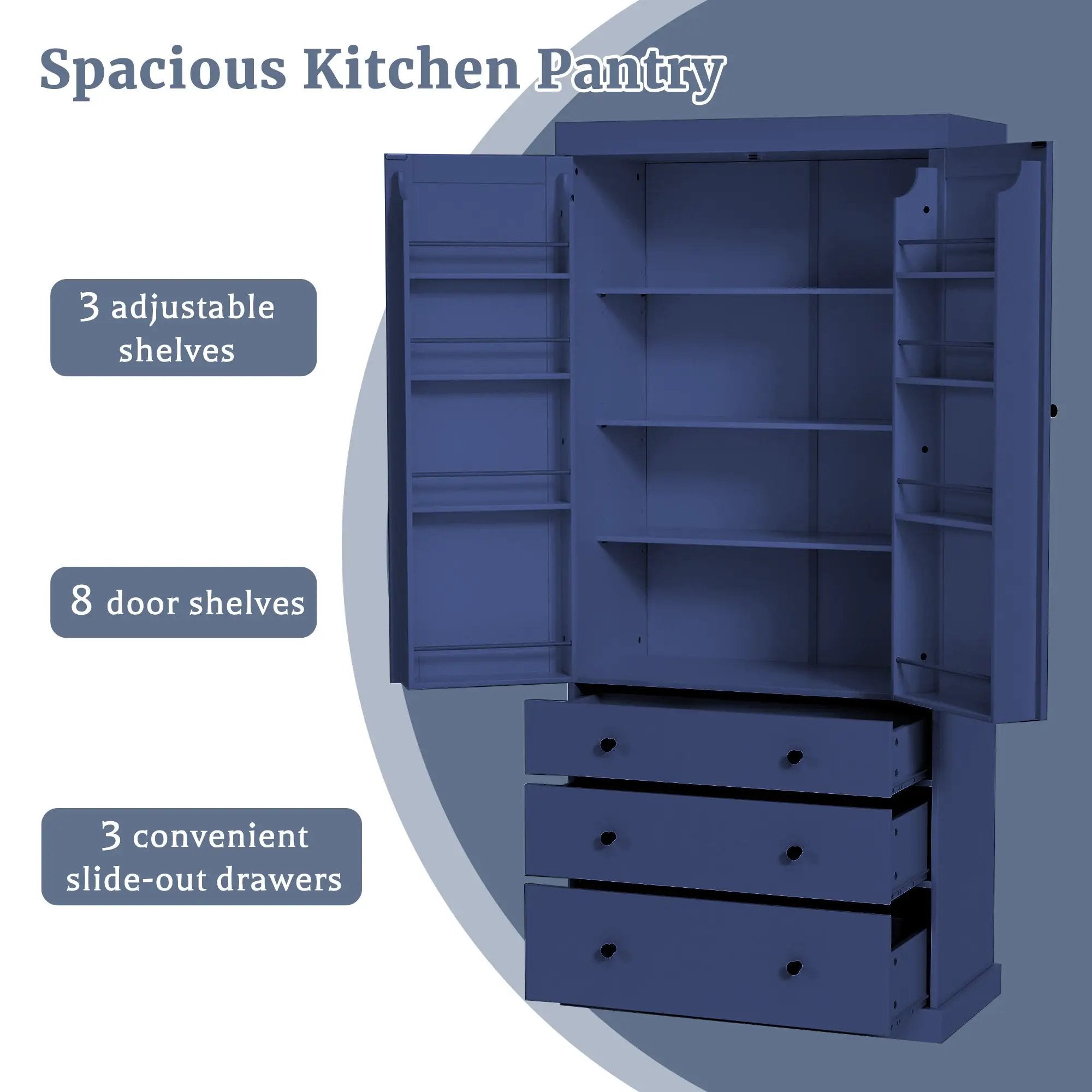 TOPMAX 77inch Farmhouse Kitchen Pantry by HouseOfZazla