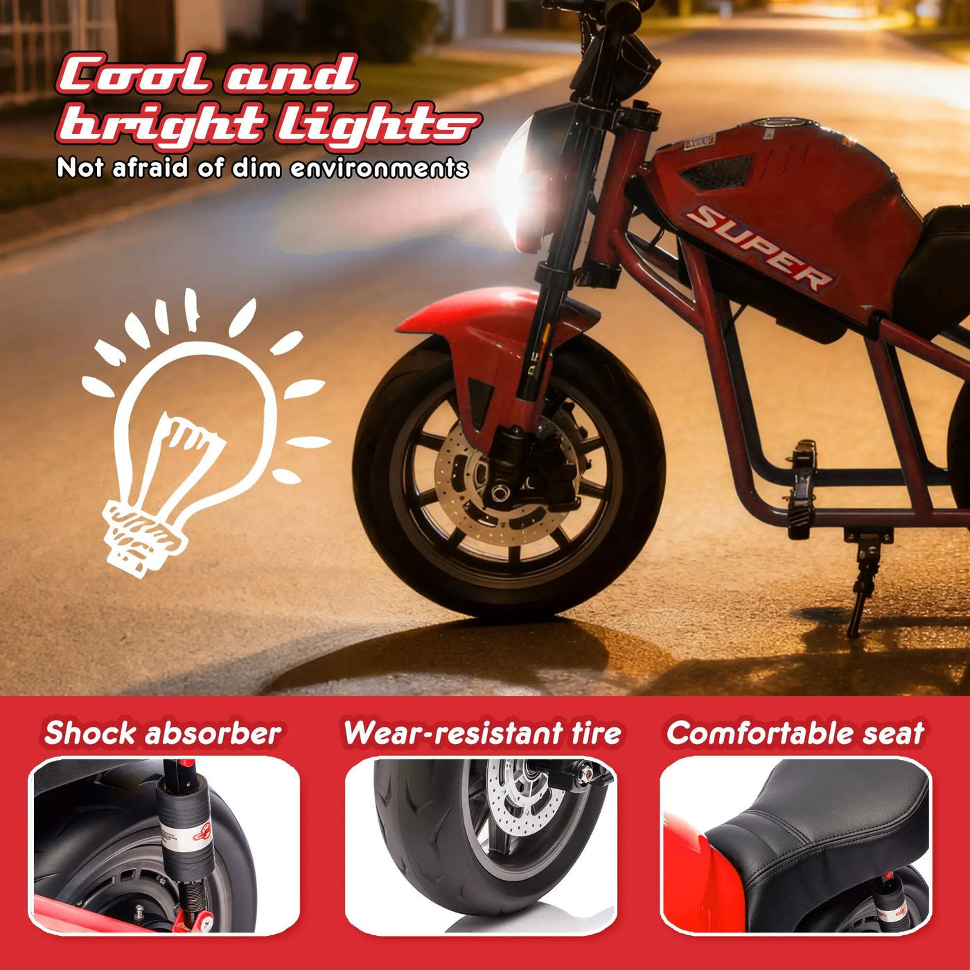 24V300W Kids Ride On XL Electric Toy Muscle Motorcycle by HouseOfZazla