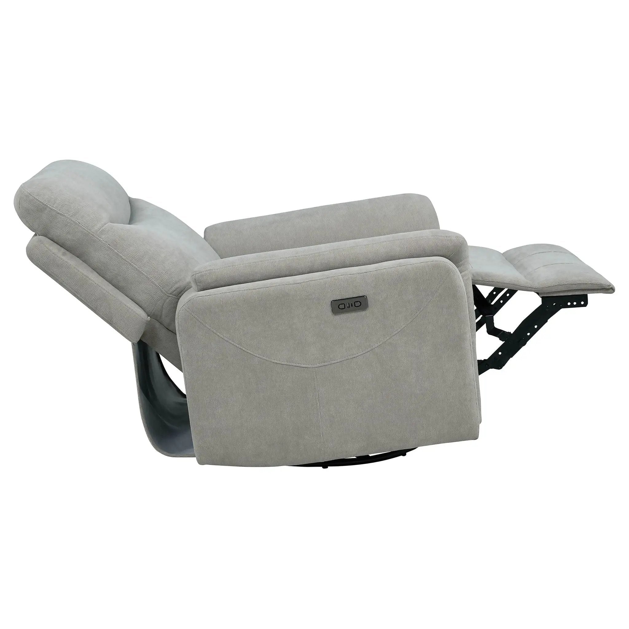 Adler Upholstered Power Swivel Glider Recliner Ivory by Unique Piece Furniture