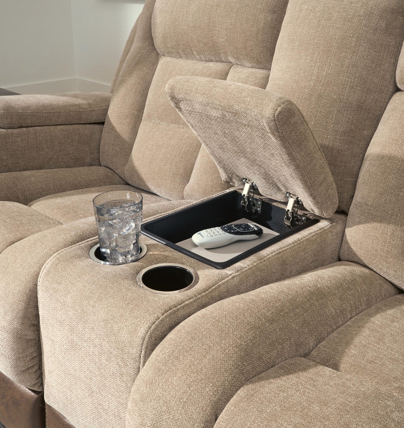 Mixed Motion - Power Reclining Loveseat With Console / Adjustable Headrest by Unique Piece Furniture