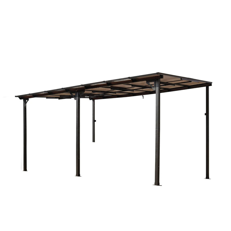 Wall Mounted Outdoor Pergola Gazebo, Heavy Duty Metal Awning With Roof by Unique Piece Furniture