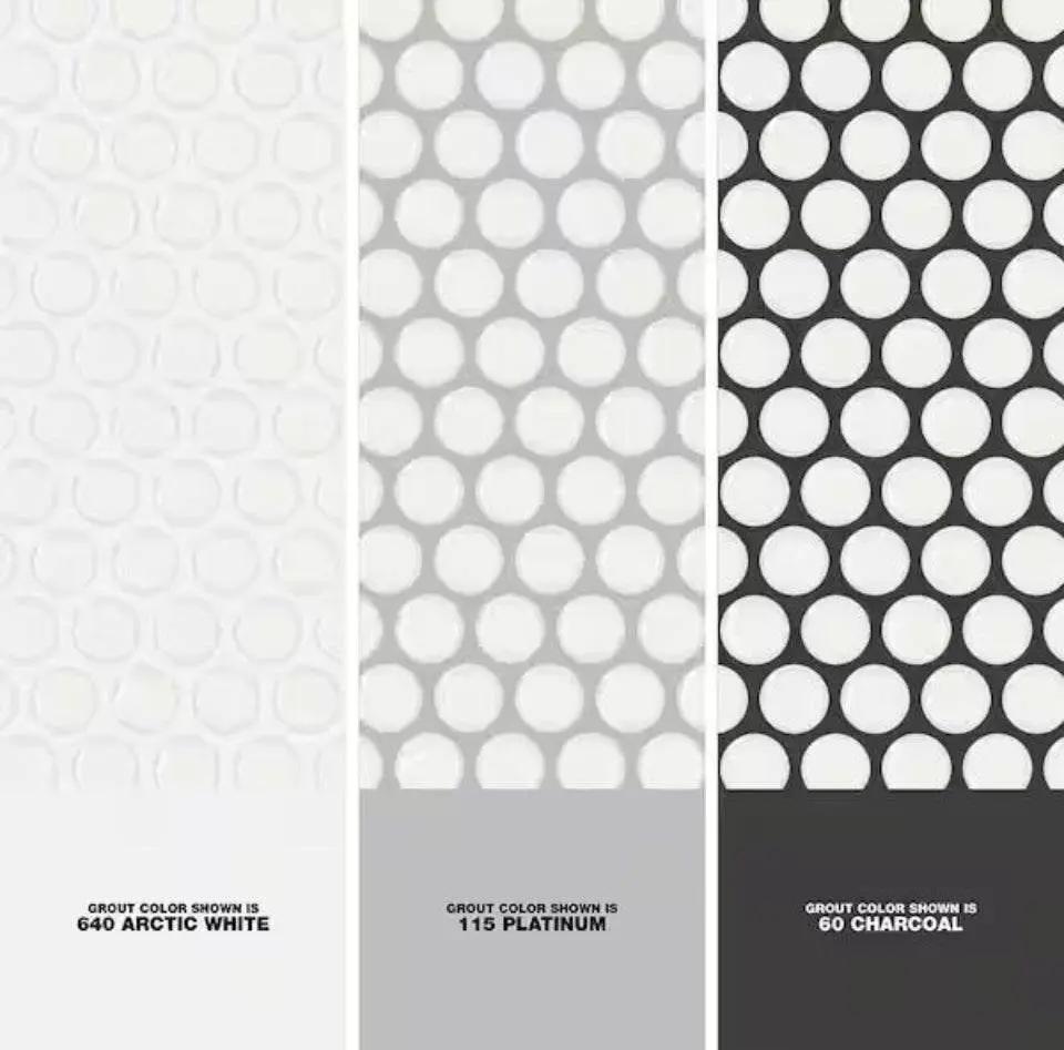 Open Box Daltile Restore Satin White 10 in. x 11 in. Glazed Ceramic Penny Round Mosaic Wall Tile (8.3 sq. ft./Case) by Selzalot