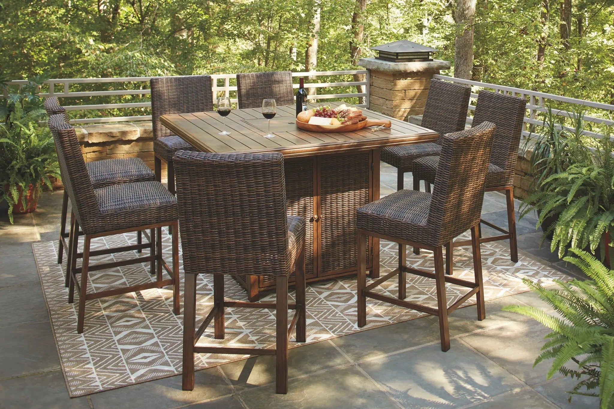 Paradise Trail - Outdoor Fire Pit Table Set by Unique Piece Furniture