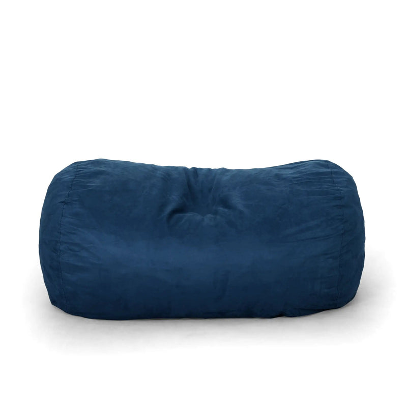 Marlin - 6.5 Foot Cylindrical Bean Bag With Removable Suede Cover - Midnight Blue by HouseOfZazla