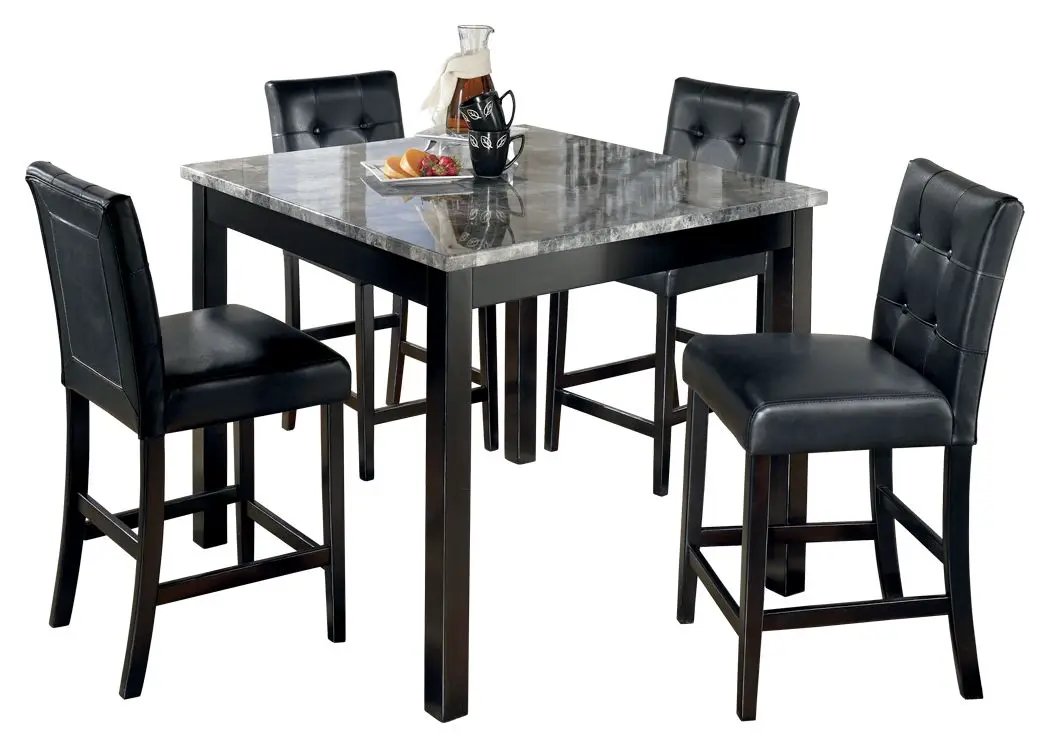 Maysville - Square Counter TBL Set (Set of 5) - Black by Unique Piece Furniture