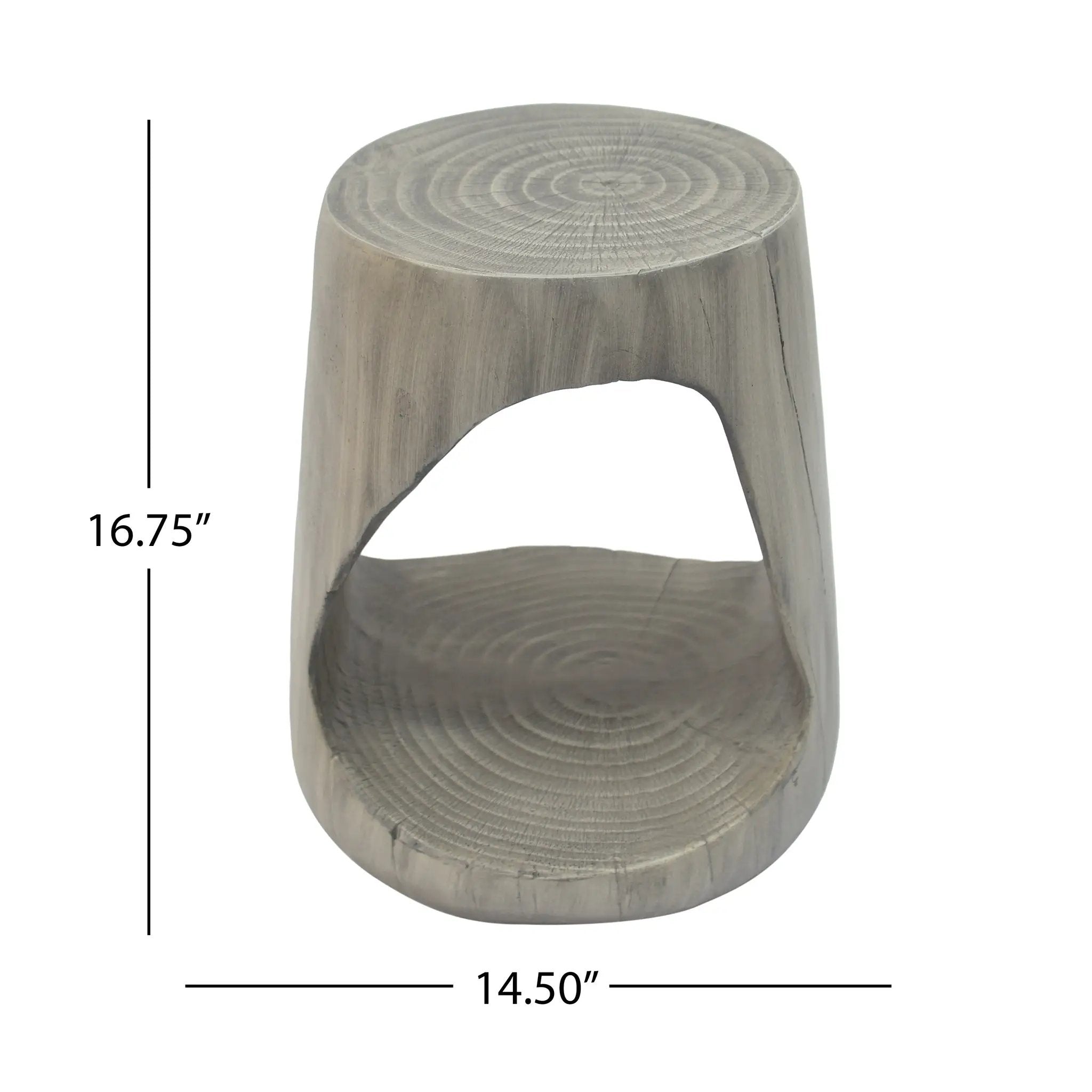 Hollow Side Table Wood-Like Texture Grey by HouseOfZazla
