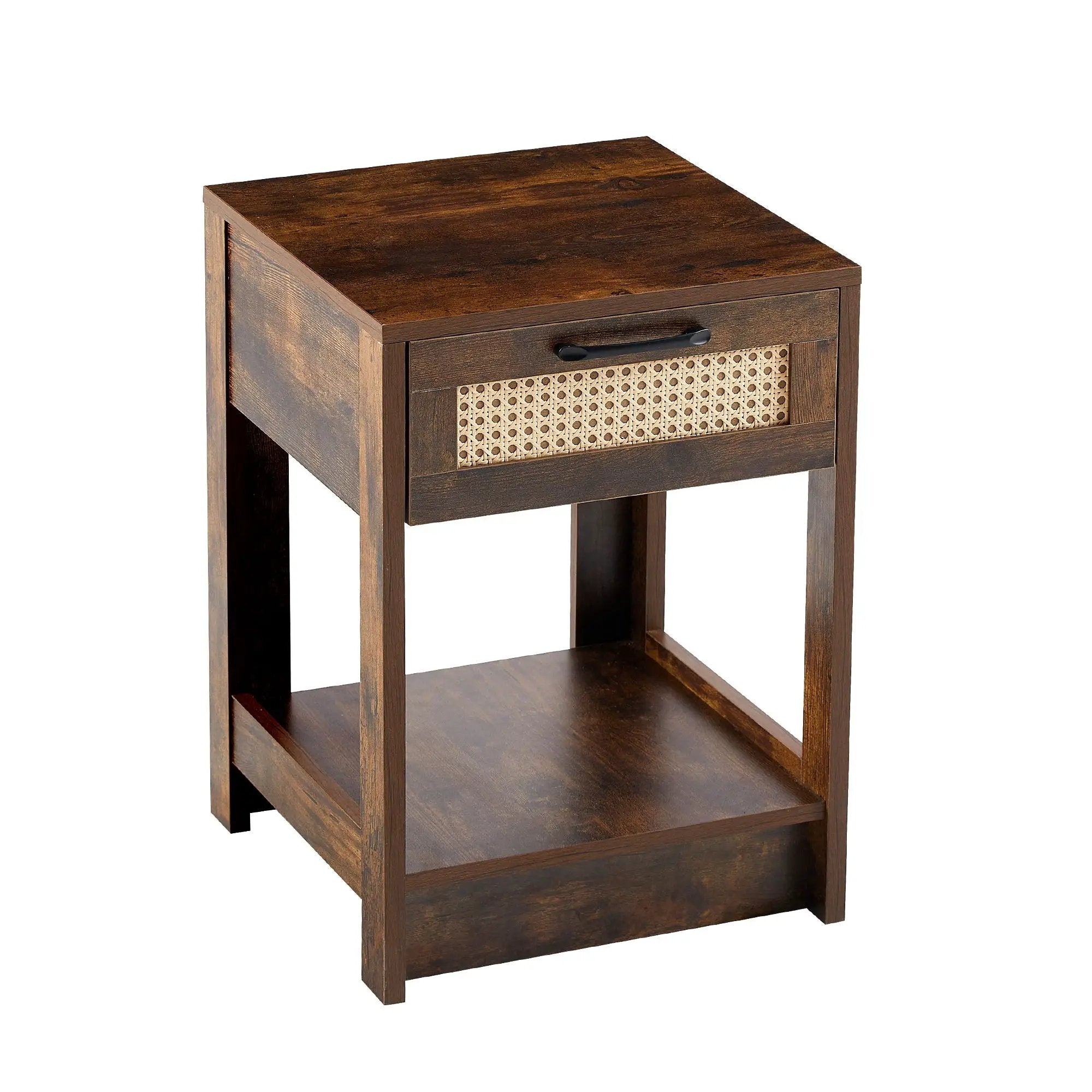 15.75" Rattan End Table With Drawer, Modern Nightstand, Side Table For Living Room, Bedroom by HouseOfZazla