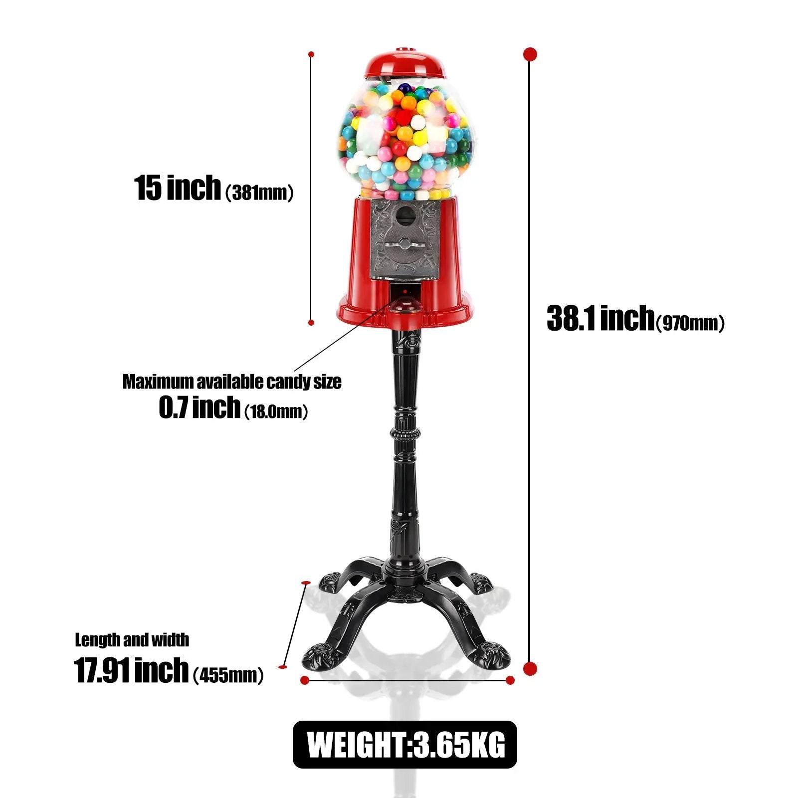 15 Inch Commercial Gumball Machine by HouseOfZazla