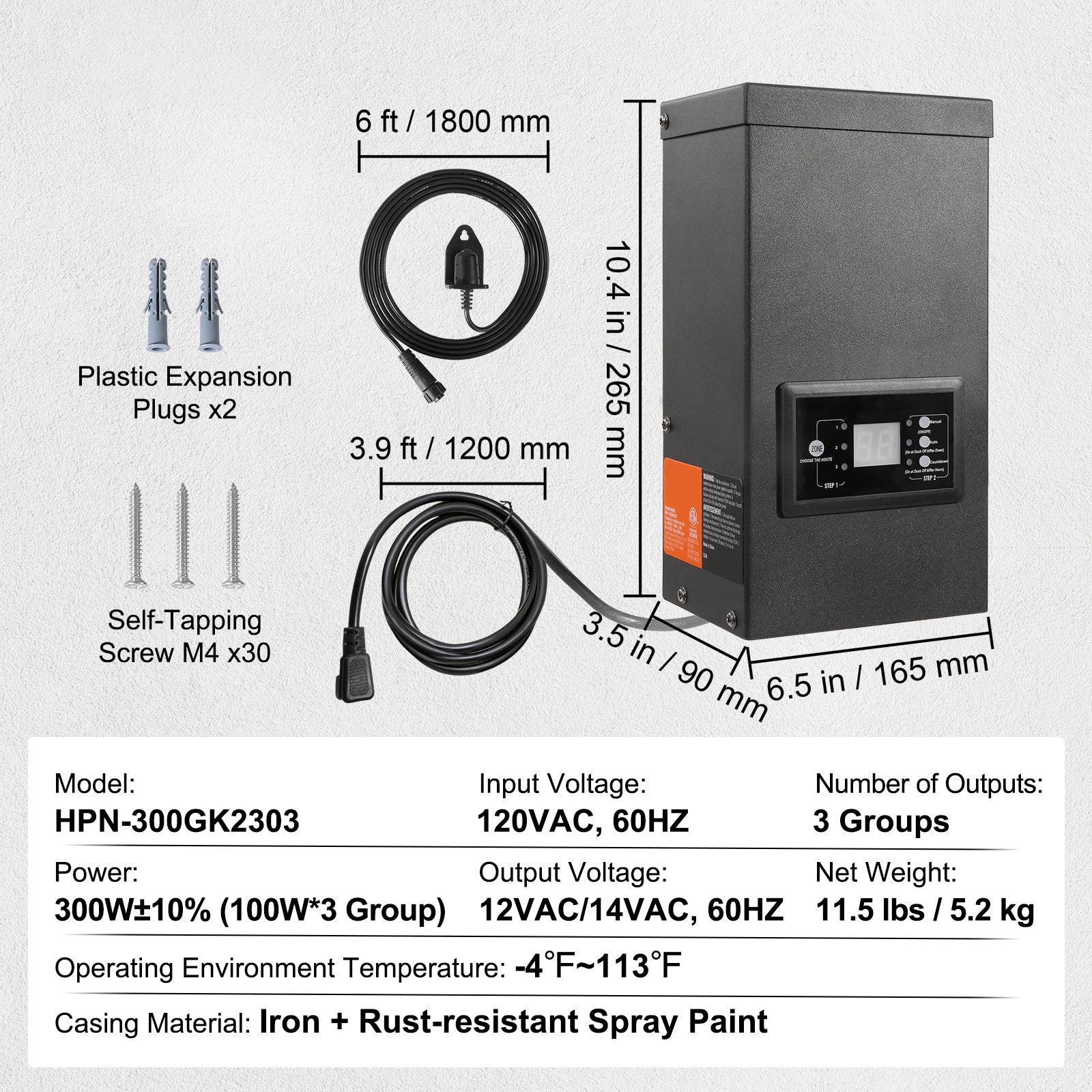 300W Low Voltage Landscape Transformer with Timer and Photocell Sensor by HouseOfZazla
