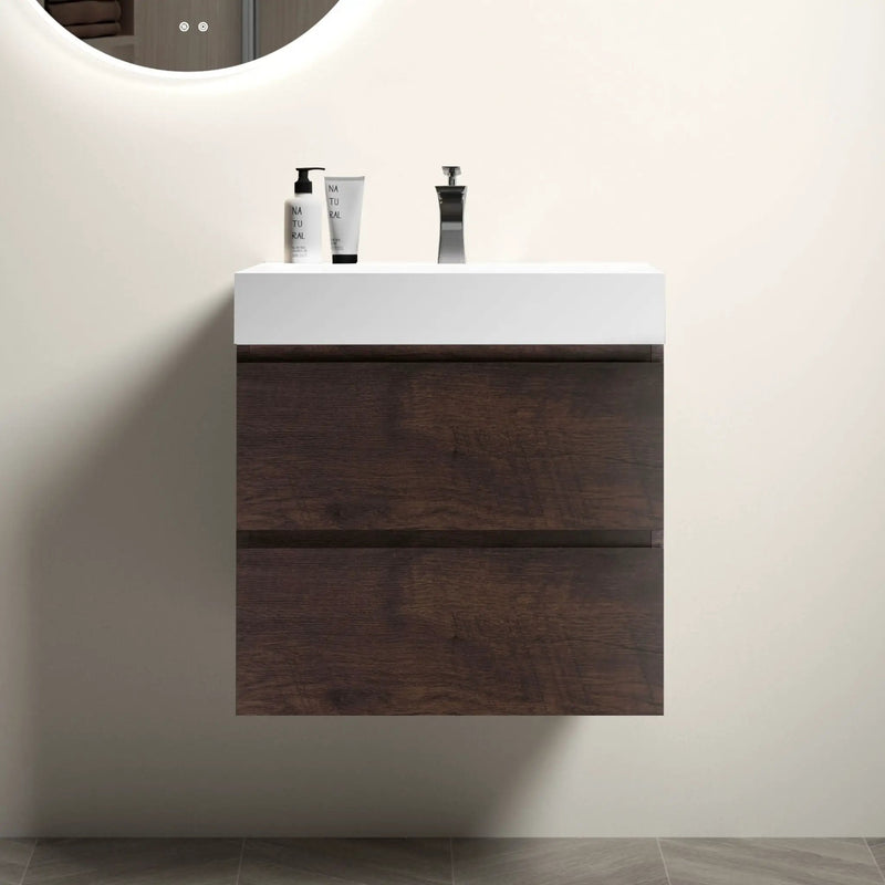 Alice - Bathroom Vanity Wall Mounted With Sink, Large Storage Floating Bathroom Vanity For Modern Bathroom, One-Piece Sink Basin Without Drain And Faucet by HouseOfZazla