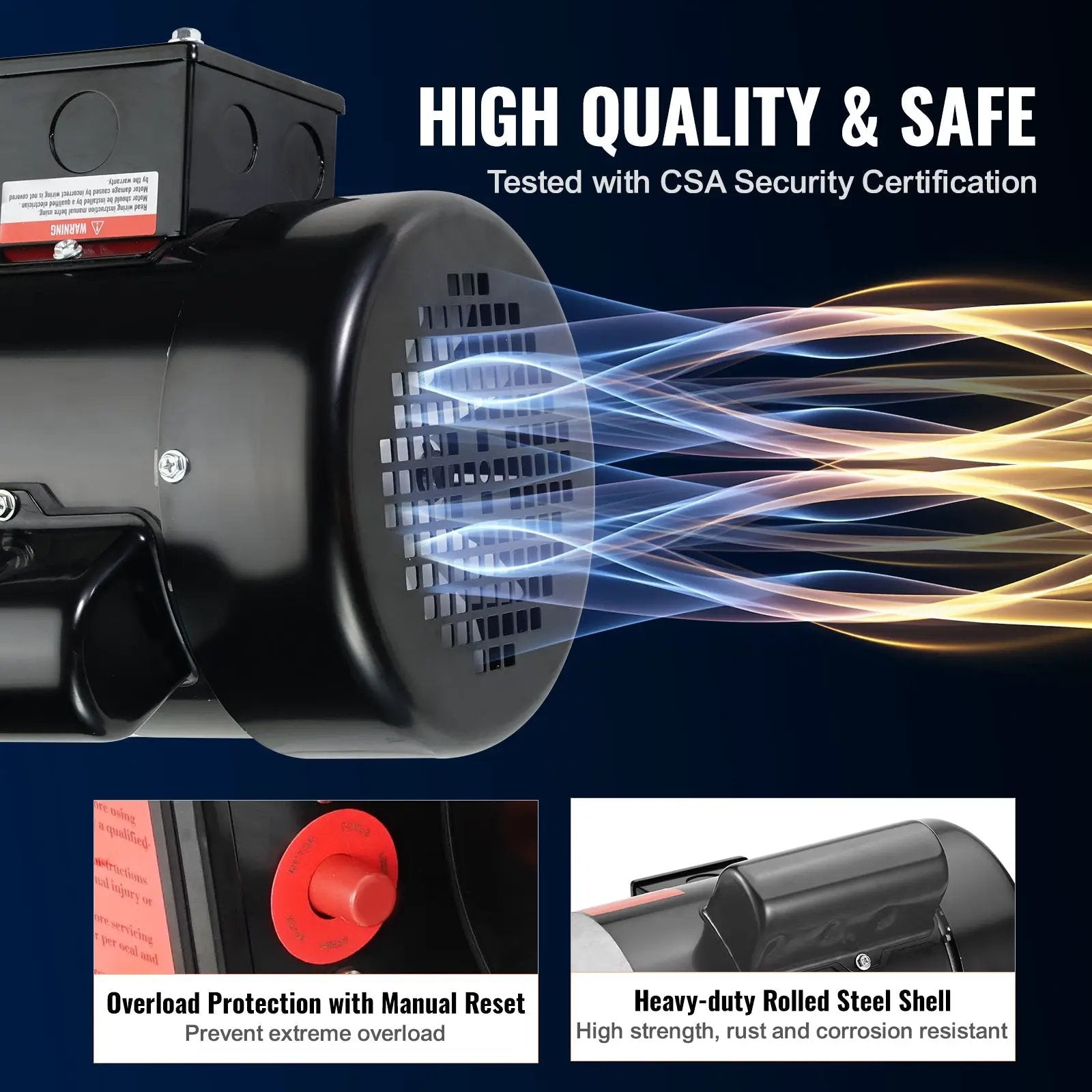 1HP Electric Motor 1725 RPM AC 115V/230V by HouseOfZazla