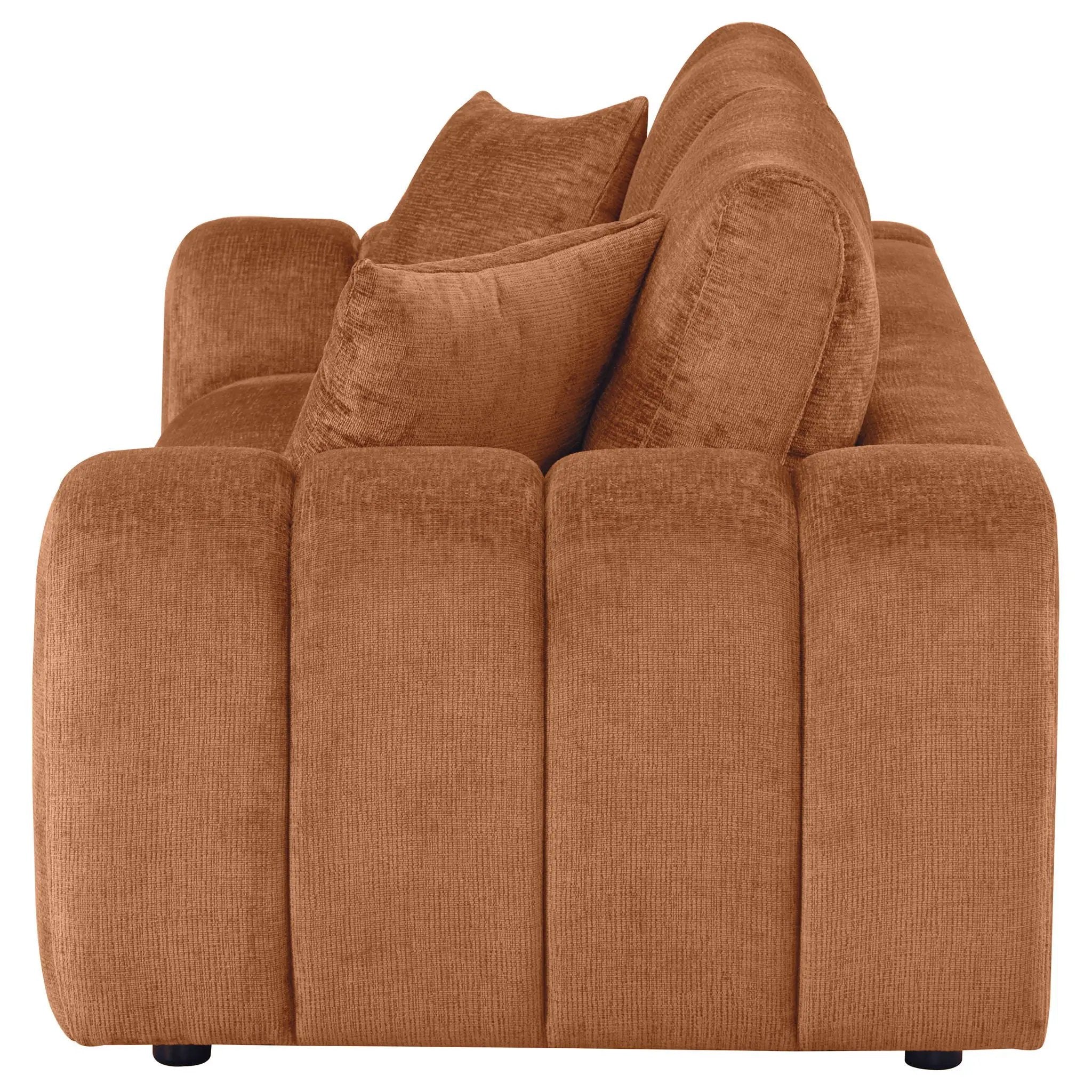 Burnett Chenille Upholstered Wide Arm Sofa Burnt Orange by Unique Piece Furniture